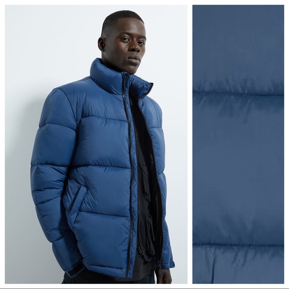 Zara | Jackets & Coats | Nwt Zara Blue Puffer Waterrepellent Jacket Size M | Poshmark